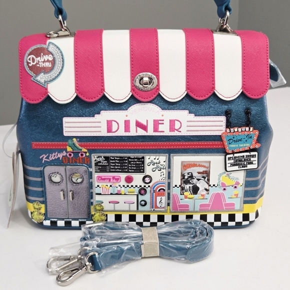 NWT VENDULA LONDON KITTY'S DINER GRAB BAG TOP HANDLE SATCHEL CROSSBODY - Picture 1 of 10